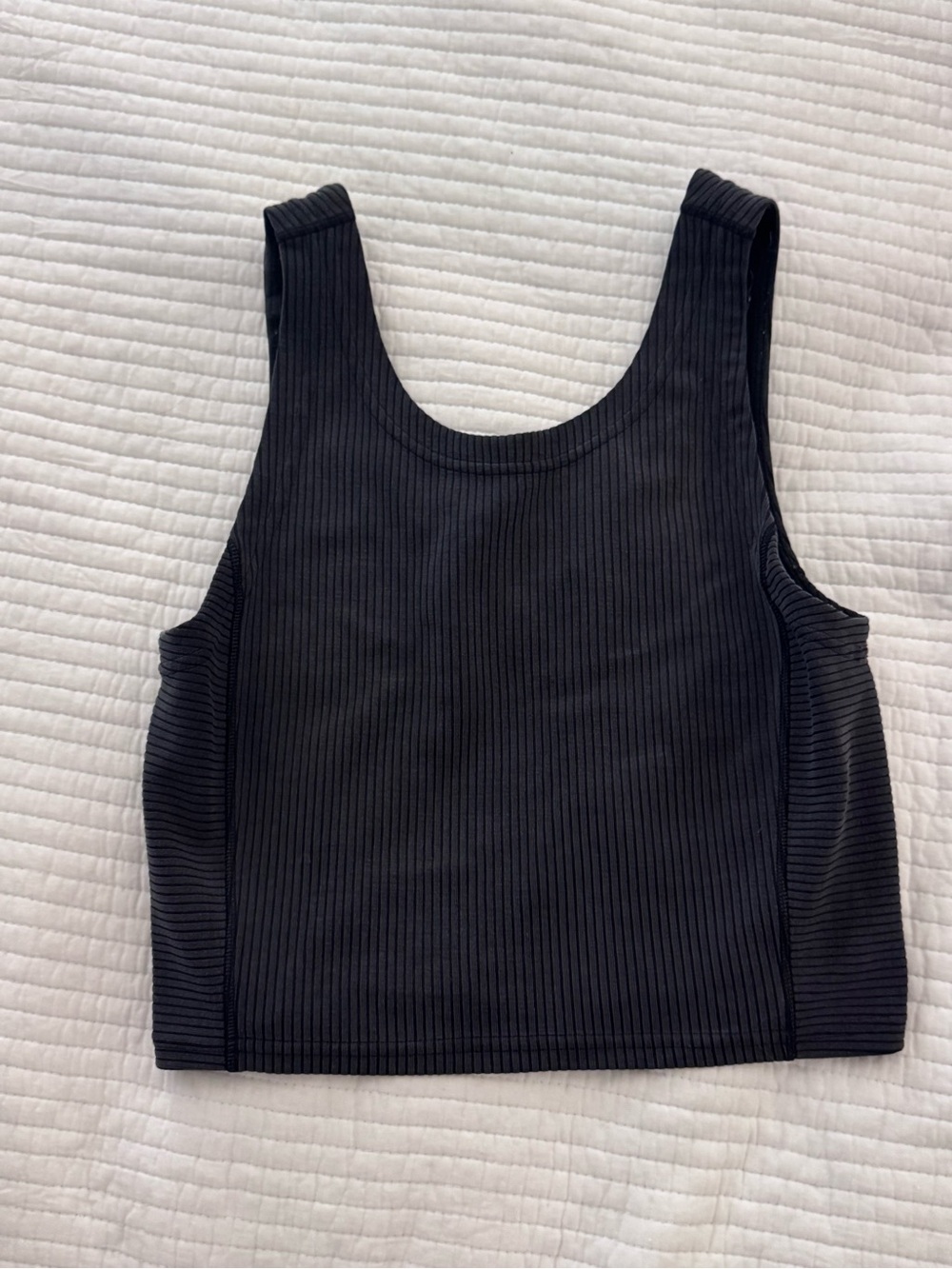 lululemon athletica Black Ribbed Cropped Tank